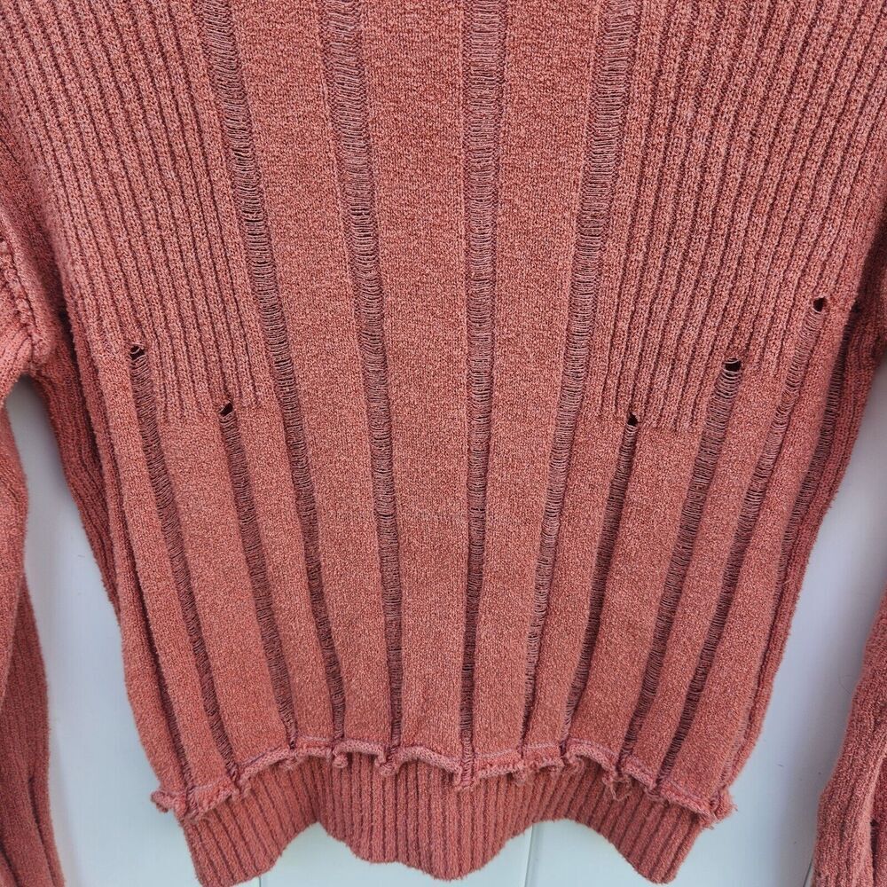 Free People Stevie Distressed V Neck Button Front Cardigan Rose Hips Com… - Picture 10 of 10